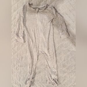 Gray Zip-Up Baby Onesie